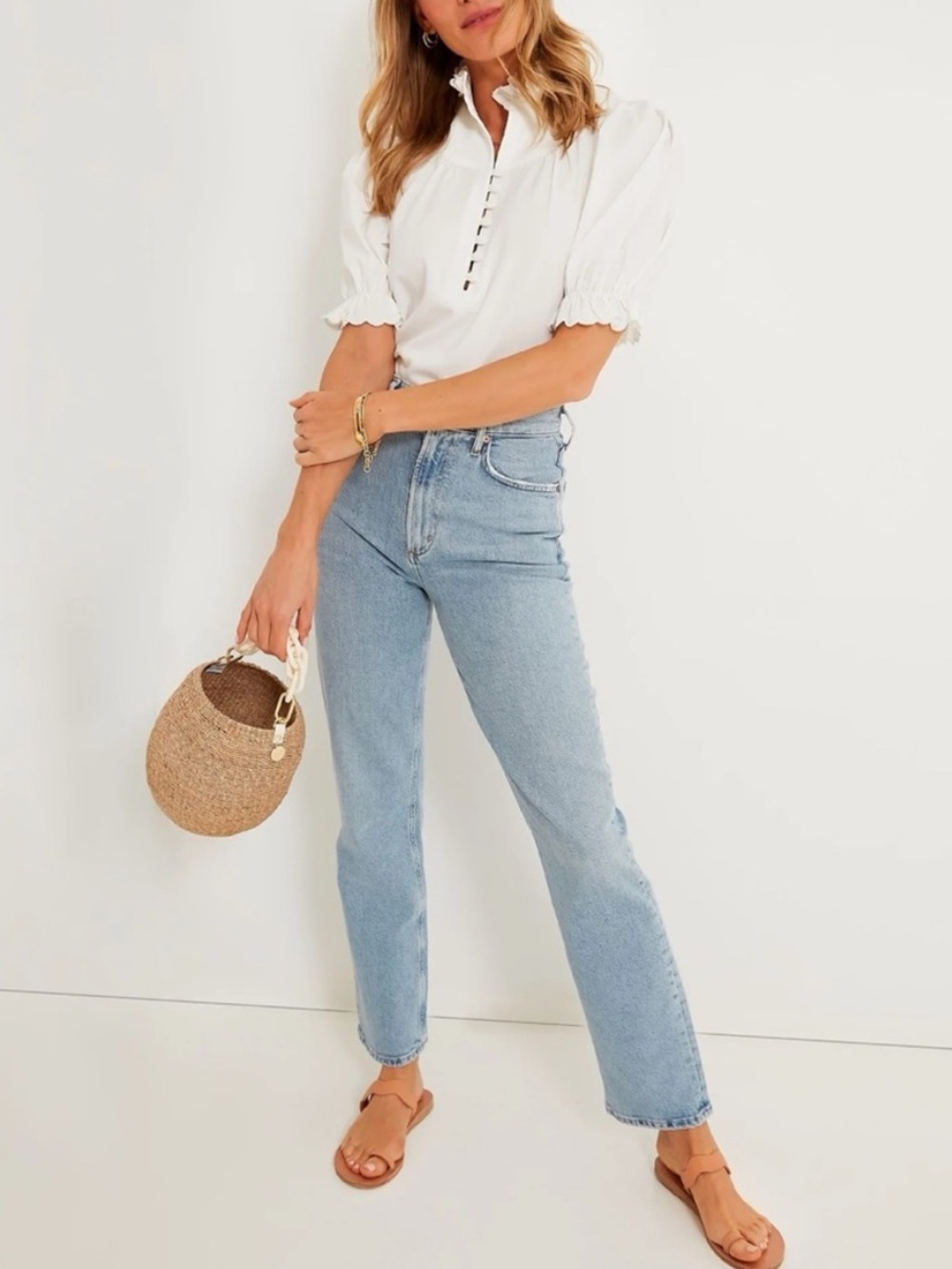 Tuckernuck Pomander Place White Selena Blouse Size Small.    24 - Picture 4 of 10